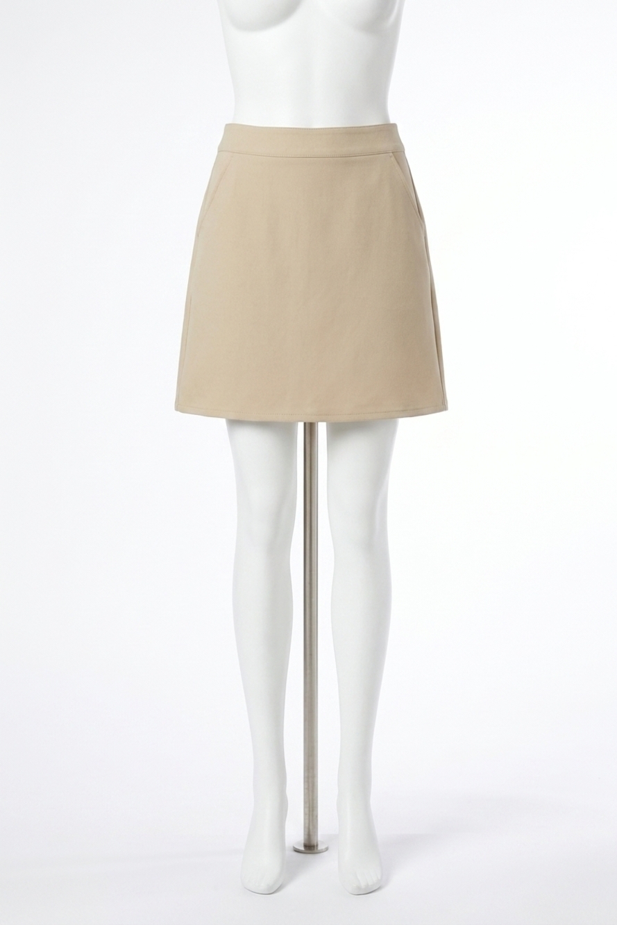NEW SHE + SKY faux leather mini skirt in taupe